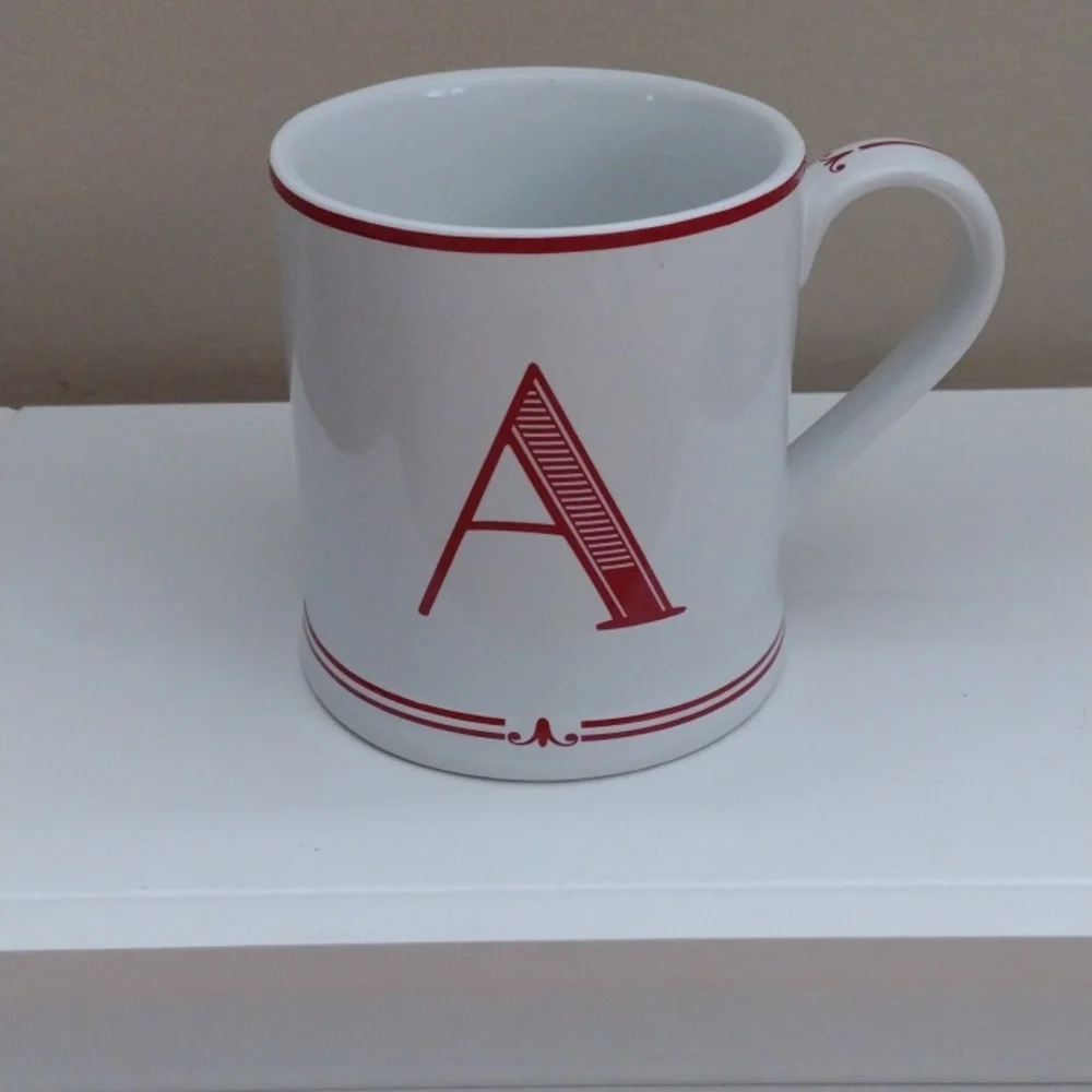 Mug Monogrammed Letter A Sur la Table 14 ounces
